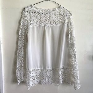 Lace Detail White Blouse
